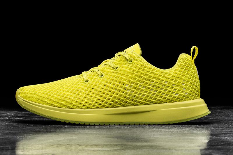 Men's Nobull Neon Lime Mesh Running Shoes Yellow | SG P2094J
